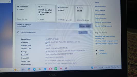 core i3 7th generation 128gb ssd and 500gb Hard disk