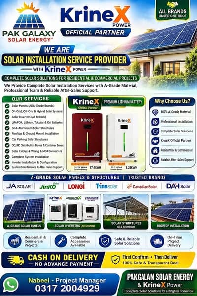 Solar Installation & Solutions On-Grid, Off-Grid & Hybrid KrineX Power