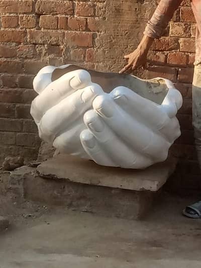 White hand sculpture planter-home and Garden decor