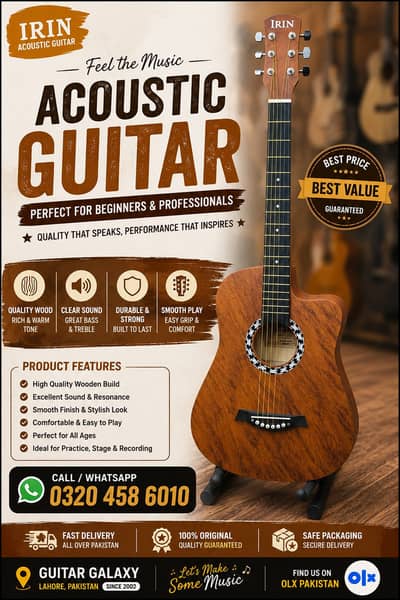Guitars | brown | acoustic guitar | professional | student | Imported