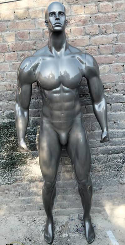 Full body Male Mannequin-Gunmtel Glossy display.