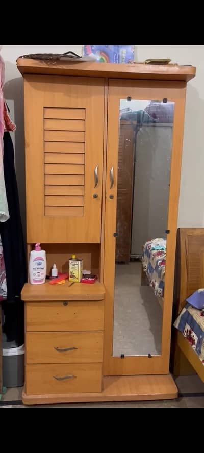 selling wardrobe, dresser, center table, mirror