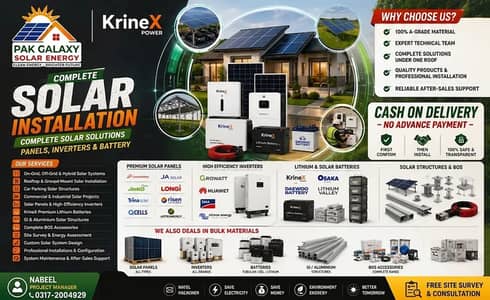 Solar Installation & Solutions On-Grid, Off-Grid & Hybrid KrineX Power