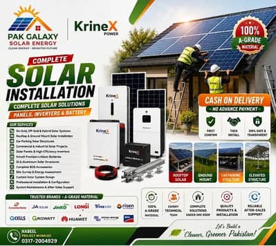 Solar Installation & Solutions On-Grid, Off-Grid & Hybrid KrineX Power