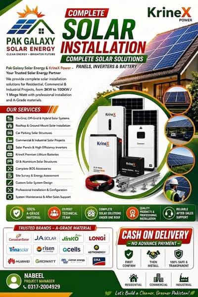 Solar Installation & Solutions On-Grid, Off-Grid & Hybrid KrineX Power