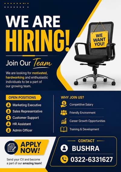full time work available for female and male