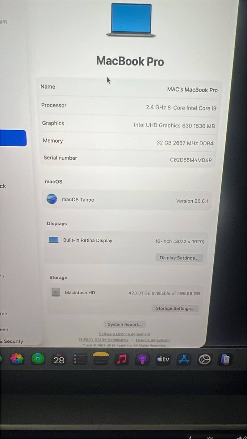 Macbook pro 2019 5
