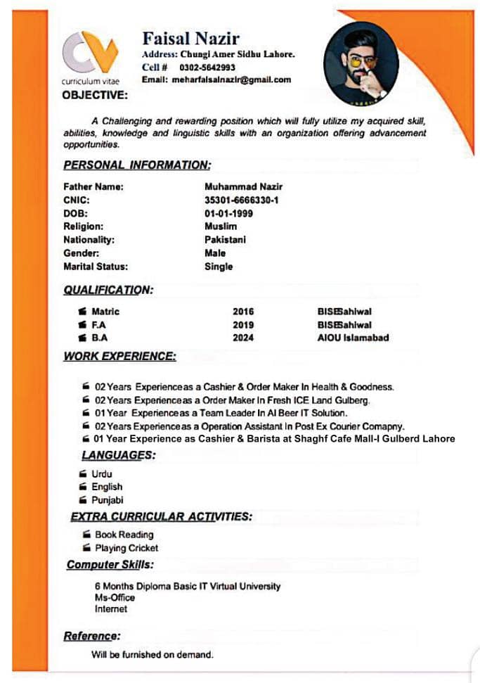 cashier, Supervisor, Shift manger 0