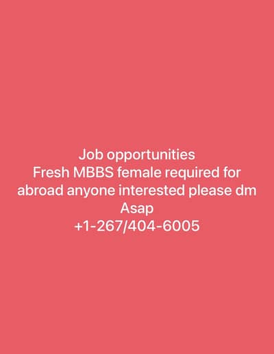 MBSS FEMALE FRESH DOCTOR REQUIRED