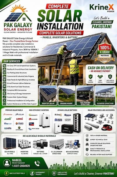 Solar Installation & Solutions On-Grid, Off-Grid & Hybrid KrineX Power