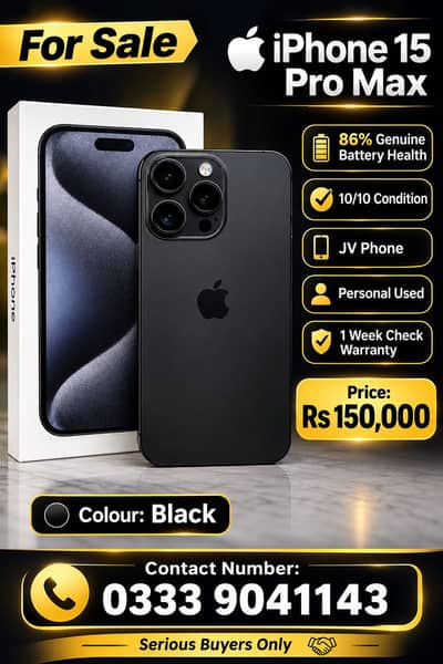 Apple iPhone 15 Pro Max jV with Box