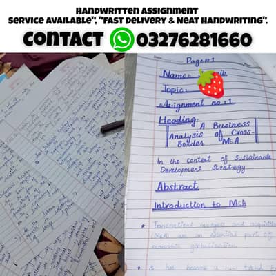 Handwritten Assignment Writing Service / Fast Delivery