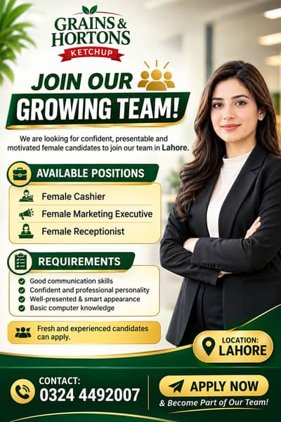Female staff required | Urgent hiring | Jobs | Lahore