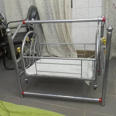 Premium Stainless Steel Baby Swing Cradle Baby Jhoola with Wheels