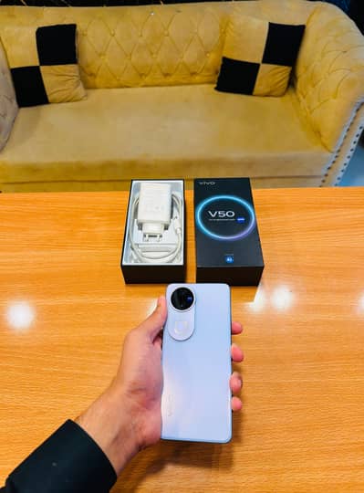 Vivo V50 12GB 256GB Complete Box Sheesha Condition