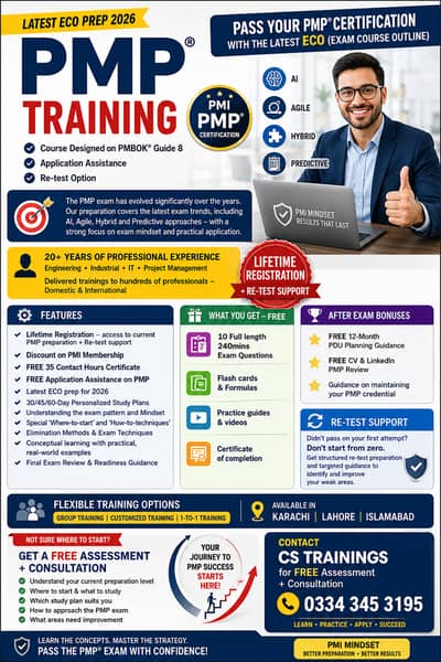 PMP Exam Preparation Training course - Latest PMI Exam ECO
