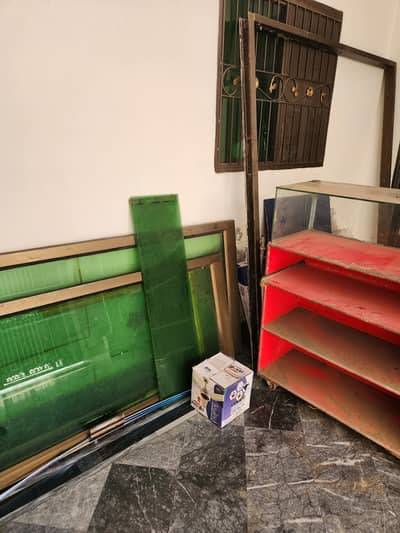aluminum glass door + counter