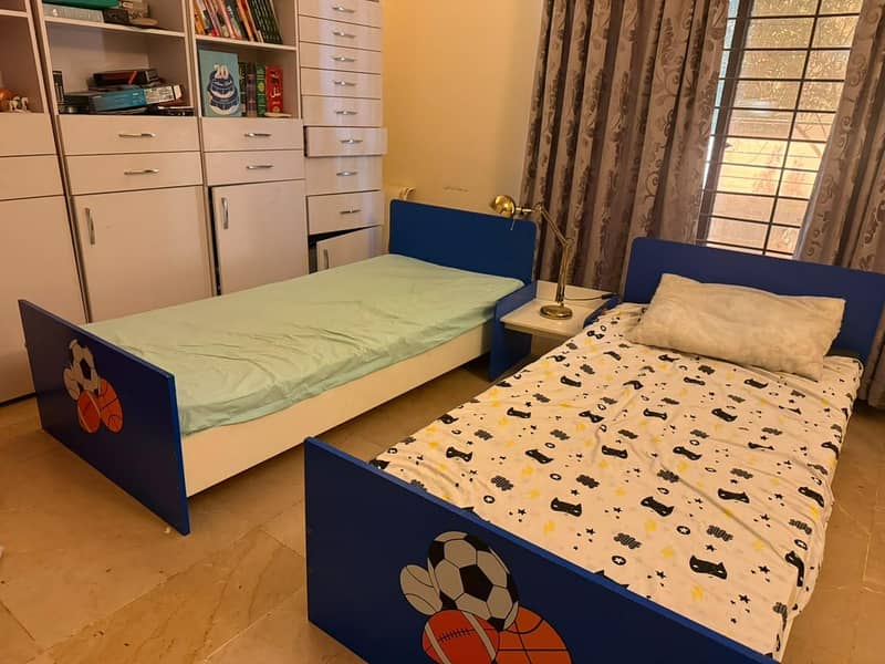 interwood beds with side table 2