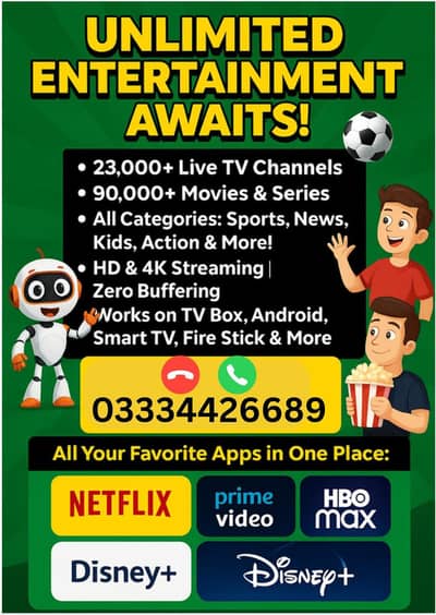Branded iptv fast and stable service with free guidelines*03334426689