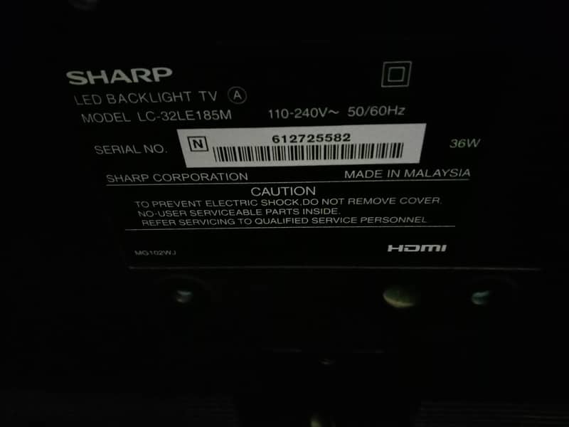 Sharp 32" Simple LED TV (Great Condition, Power Efficient 4