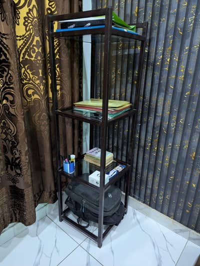 Heavy Duty Iron & Glass Stand – 4 Shelves