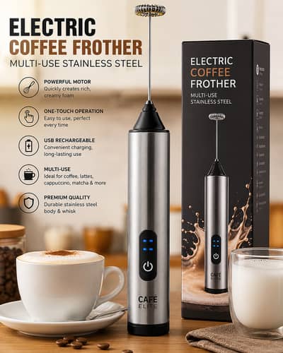 Electric Coffee Frother Multi-Use Stainless Steel