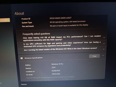 window 10 pro edition , 22H2 version .