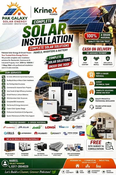 Solar Installation & Solutions On-Grid, Off-Grid & Hybrid KrineX Power