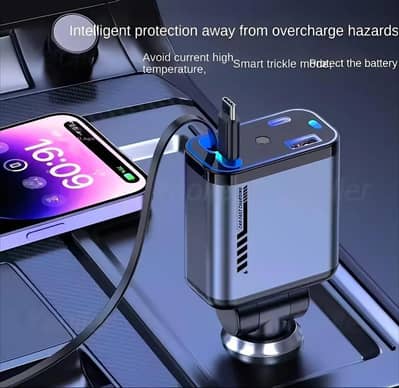 180-deg Adjustable Car Charger with 20W Fast Charging