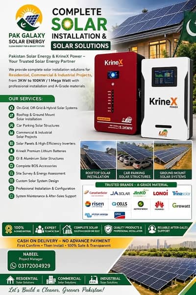 Solar Installation Complete Solar Solutions Panels,Inverters & Battery