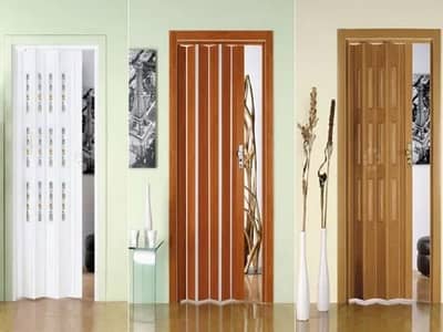 PVC folding door with glass-PVC folding partition door-Folding doors