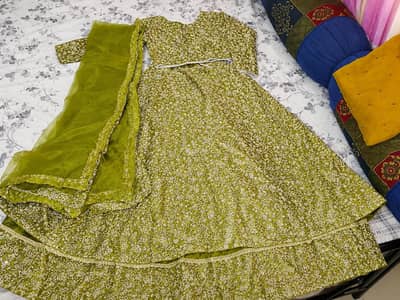 Elegent Green Embroiderd Maxi Dress
