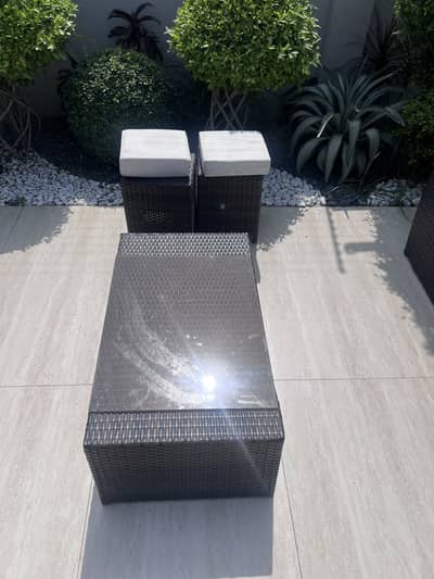 Garden chairs and sofas set with table
