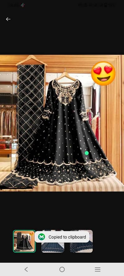 black embroidered shamoz silk 3pc women set