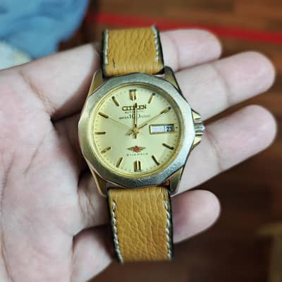 CITIZEN GOLD PLATED VINTAGE WATCH AUTOMATIC GOLDEN MACHINE