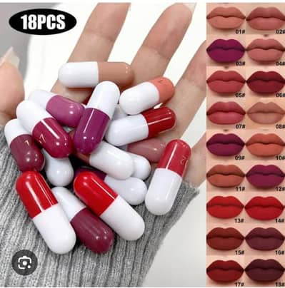 18 Pcs Capsule Lipstick Set | Matte Waterproof Long Lasting