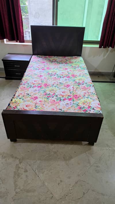 Single Bed with Mattress and cover