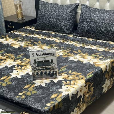 Gul Ahmed Cotton king size Cotton Bedsheet