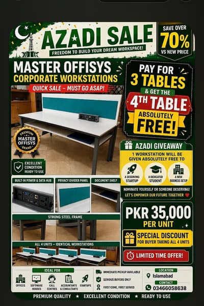 Office CustomisedTables – Premium Master Offisys [4 Units)