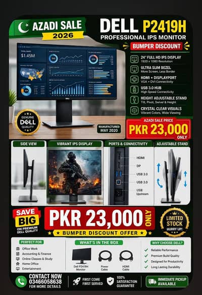 Dell P2419H 23.8-Inch IPS Full HD Monitor