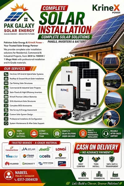 Solar Installation Complete Solar Solutions Panels,Inverters & Battery