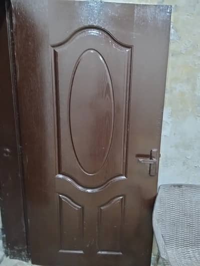 Malaysian Ply Doors 2-Pcs+01-Pcs G-i Sheet 4" Chakhat 3.5' x 7' 16-SWG
