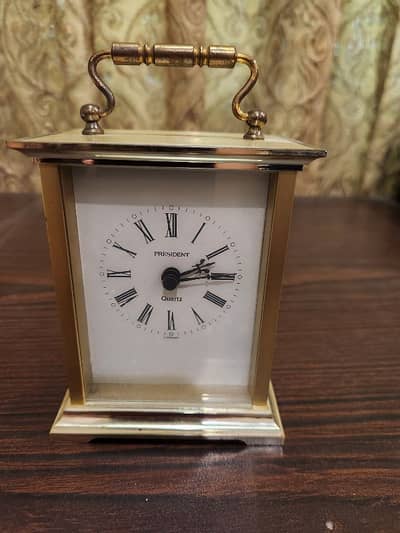 President Quartz Gold Carriage Clock