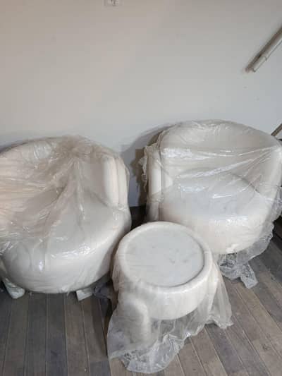 Modern 2-Seater Armchair Set with Matching Table (Brand New / Packed)