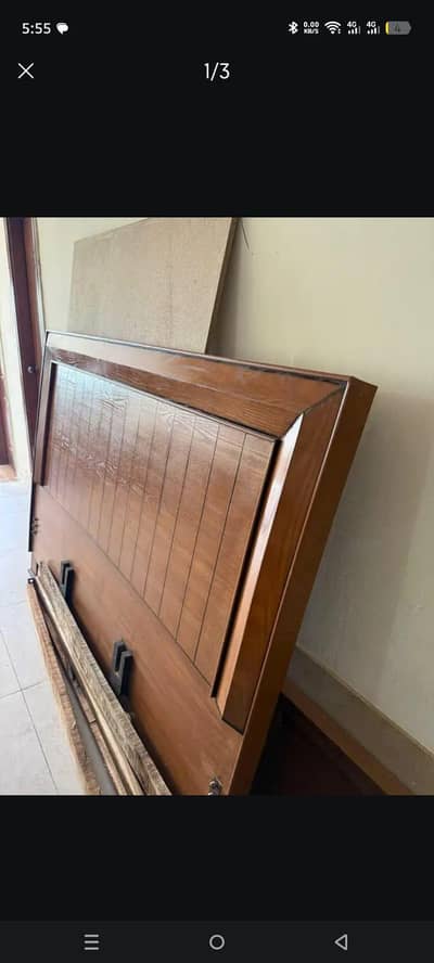 king size bed with side tables and dressing table and mattress