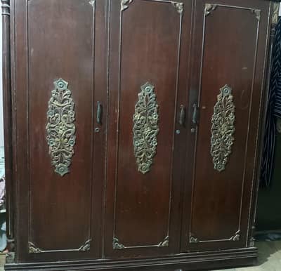 Heavy Sheesham Wood 3Door Wardrobe