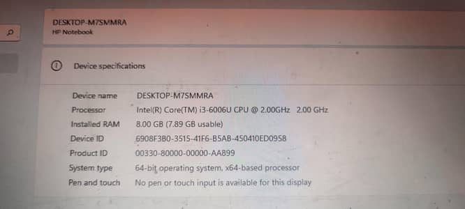 HP Laptop for Sale – Core i3 6th Generation