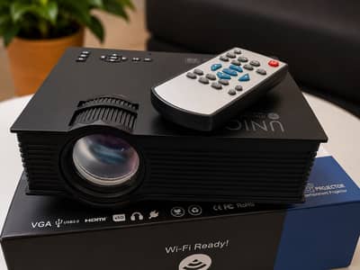 UNIC WiFi LED Projector | Home Cinema | HDMI USB VGA | Complete Box