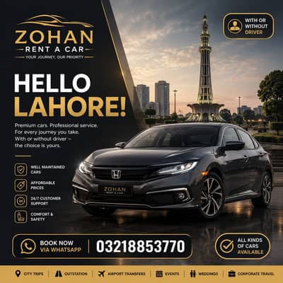 Self Drive Rent A Car Fortuner Civic x Corolla City Yaris GLi Rocco