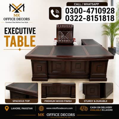 Executive Office Table with Side Rack – Office Table – Executive table